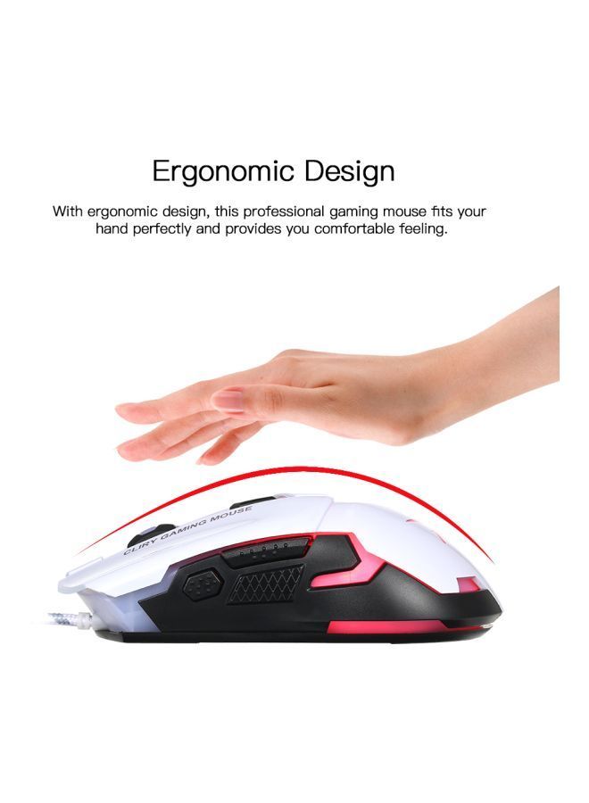 NIBEMINENT Wired Gaming Mouse White/Gold/Black  - Image 4