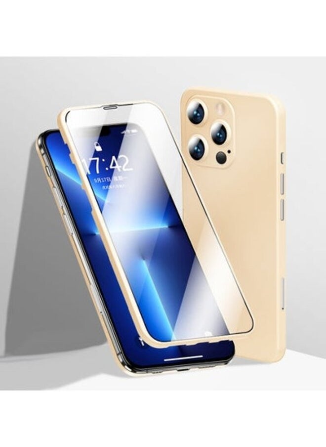 Recci - 360 case for iPhone 11 Pro Max (protective case + transparent screen) ,Beige - Image 1