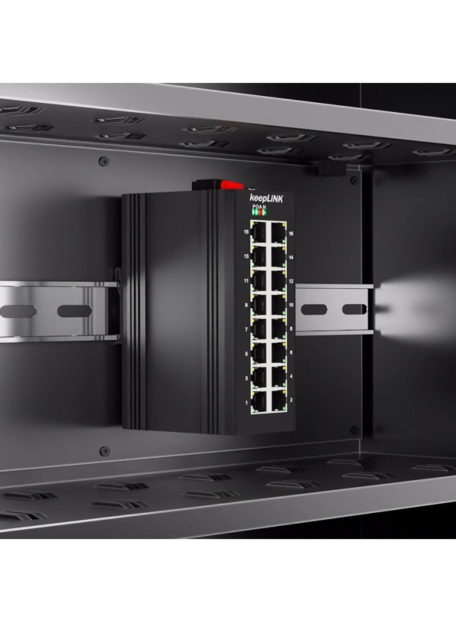 Keeplink Kp-9000 Industrial Switch, 16 Gigabit Ports, Unmanaged, Rack-mounted, Per Unit - Image 3