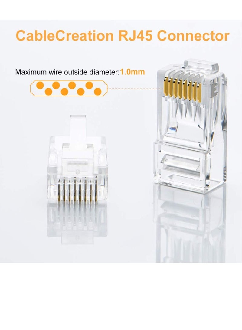 Cat6 RJ45 ends, Cable Creation 100-PACK Cat6 Connector, Cat6a/Cat5e RJ45 Connector, Ethernet Cable Crimp Connectors UTP Network Plug For Solid Wire and Standard Cable - Image 4