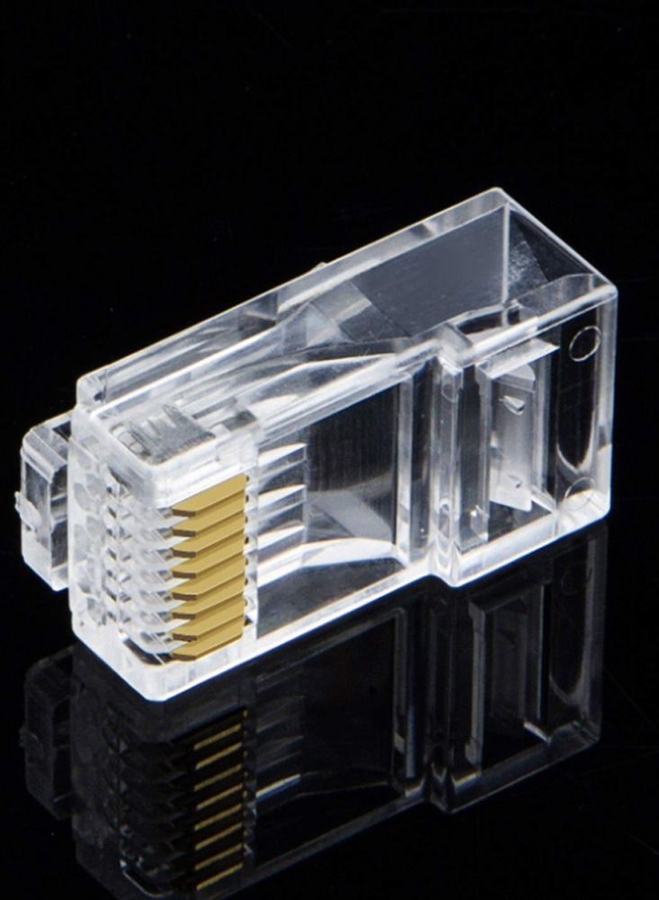 Cat6 RJ45 ends, Cable Creation 100-PACK Cat6 Connector, Cat6a/Cat5e RJ45 Connector, Ethernet Cable Crimp Connectors UTP Network Plug For Solid Wire and Standard Cable - Image 1