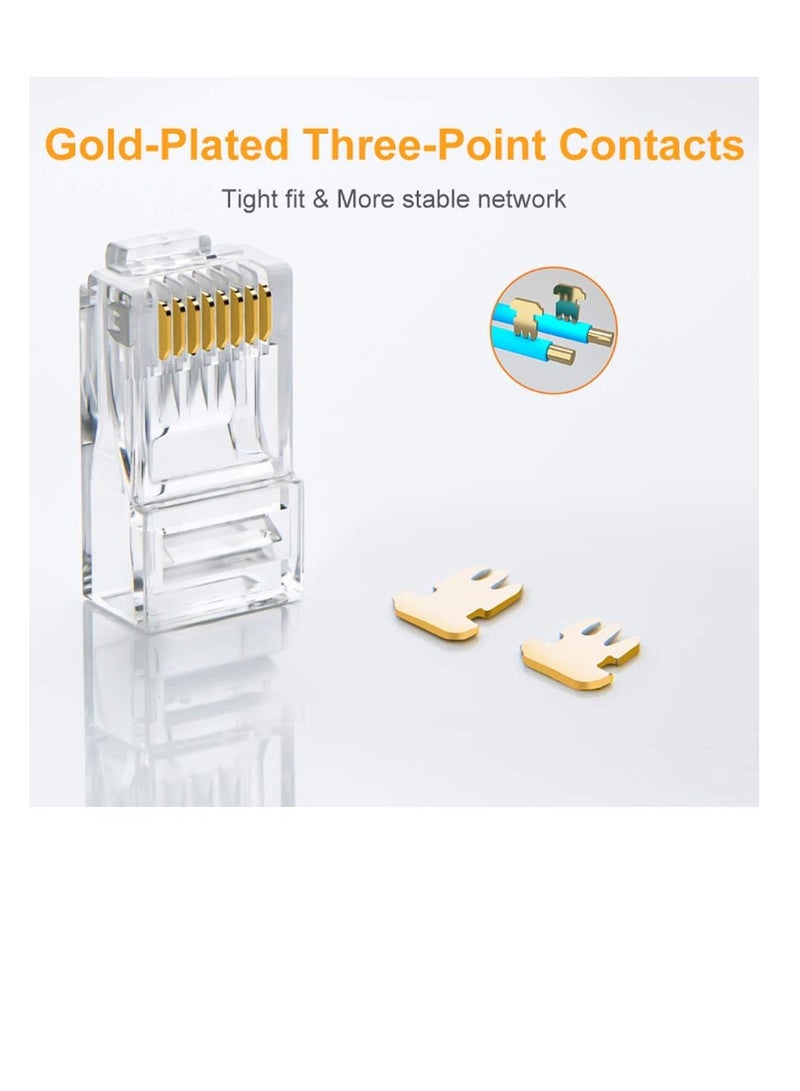 Cat6 RJ45 ends, Cable Creation 100-PACK Cat6 Connector, Cat6a/Cat5e RJ45 Connector, Ethernet Cable Crimp Connectors UTP Network Plug For Solid Wire and Standard Cable - Image 5