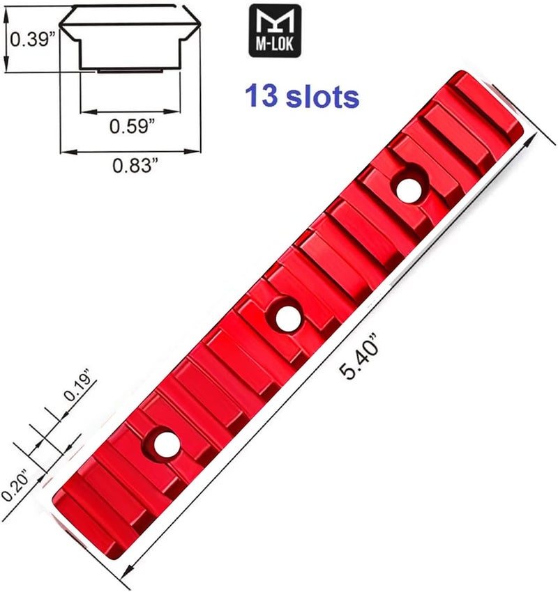 Gotical Store 13 Slots Red Rail Section Compatible for M Lock Set of 2 Pieces - Image 2