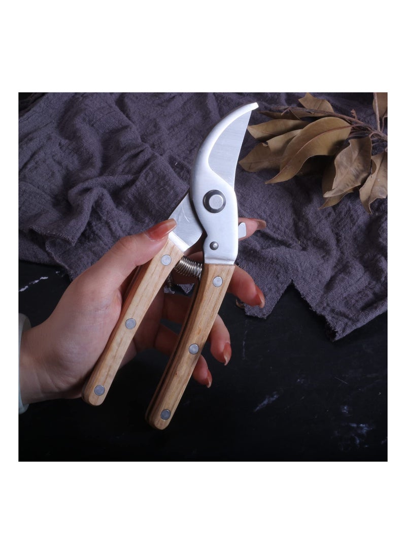 SYOSI Heavy Duty Garden Shears, Professional Sharp Pruners, Tree Trimmers Secateurs, Pruning Shears with Steel Blades, Wooden Handle Bypass Pruner Hedge Clippers, Tree trimmer, Gardening Tools - Image 4