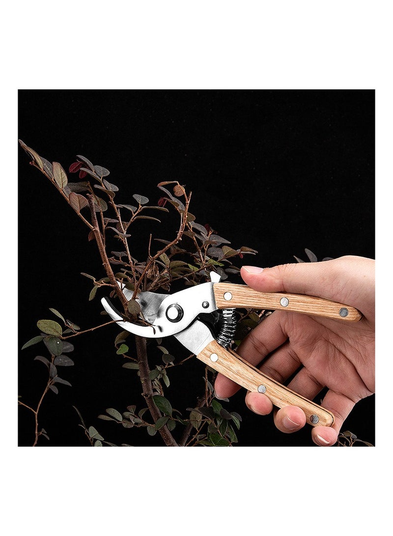 SYOSI Heavy Duty Garden Shears, Professional Sharp Pruners, Tree Trimmers Secateurs, Pruning Shears with Steel Blades, Wooden Handle Bypass Pruner Hedge Clippers, Tree trimmer, Gardening Tools - Image 5
