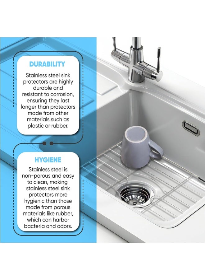 Better Houseware Stainless Steel Sink Protector Sink Mat Stainless Steel Sink Rack for Bottom of Sink Protectors for Kitchen Sinks 18 x 12 x 1 - Image 3