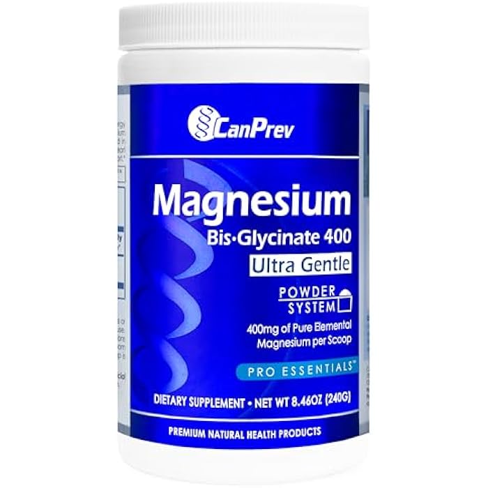 CanPrev Magnesium Bisglycinate 400 Ultra Gentle Powder 240g 48 Servings, 400mg Elemental Magnesium Per Scoop, Supports Restful Nights, Muscle Function, Gentle on Digestion, Vegan, Non-GMO, Gluten-Free - Image 1