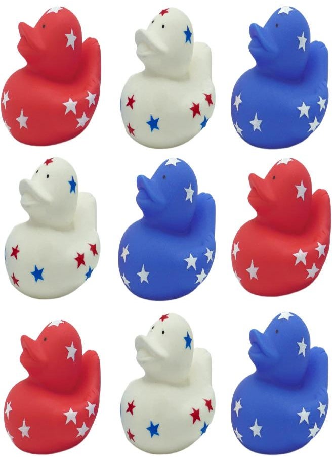 4E's Novelty 4E's Novelty Patriotic Rubber Ducks (24 Pack) Bulk 2" - Memorial Day Party Favors & Supplies, 4th of July Party Favors, Patriotic Party Supplies Gifts for Kids Adults Fourth of July  - Image 1