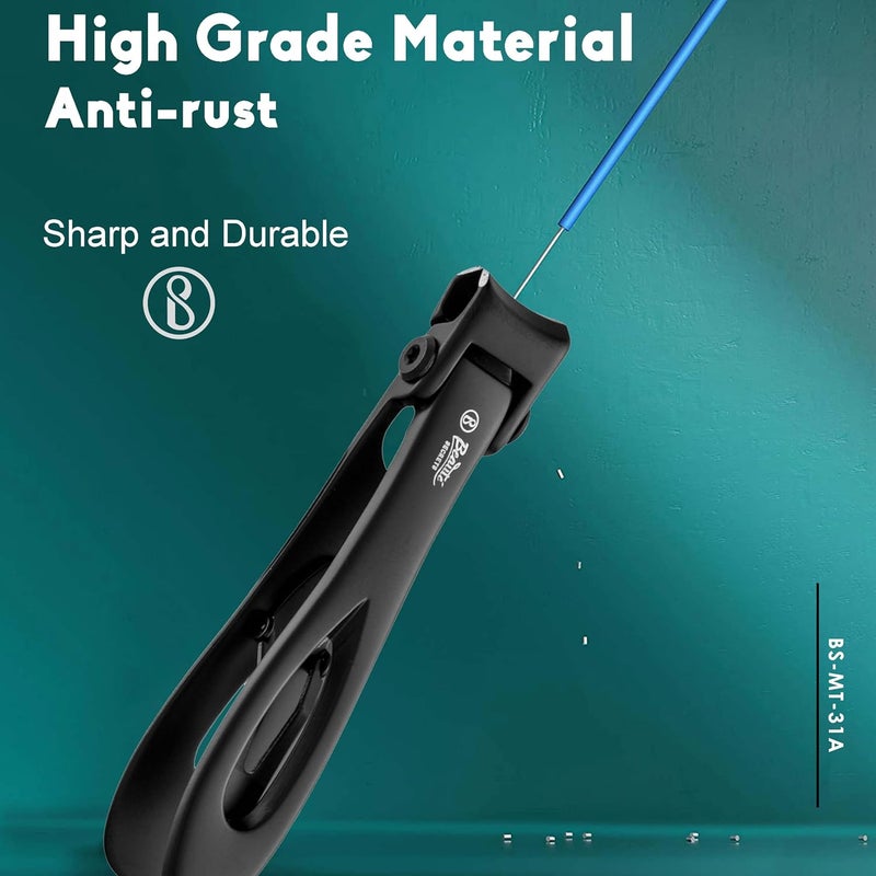 Beauté Secrets Beaut Secrets Nail Cutter for Men Toe Nail Cutter for Thick Nails Cutting Clipper Trimmer for Women WideOpening Sharp Jaws Stainless Steel Large Nail Clippers Set with Nail File - Image 4