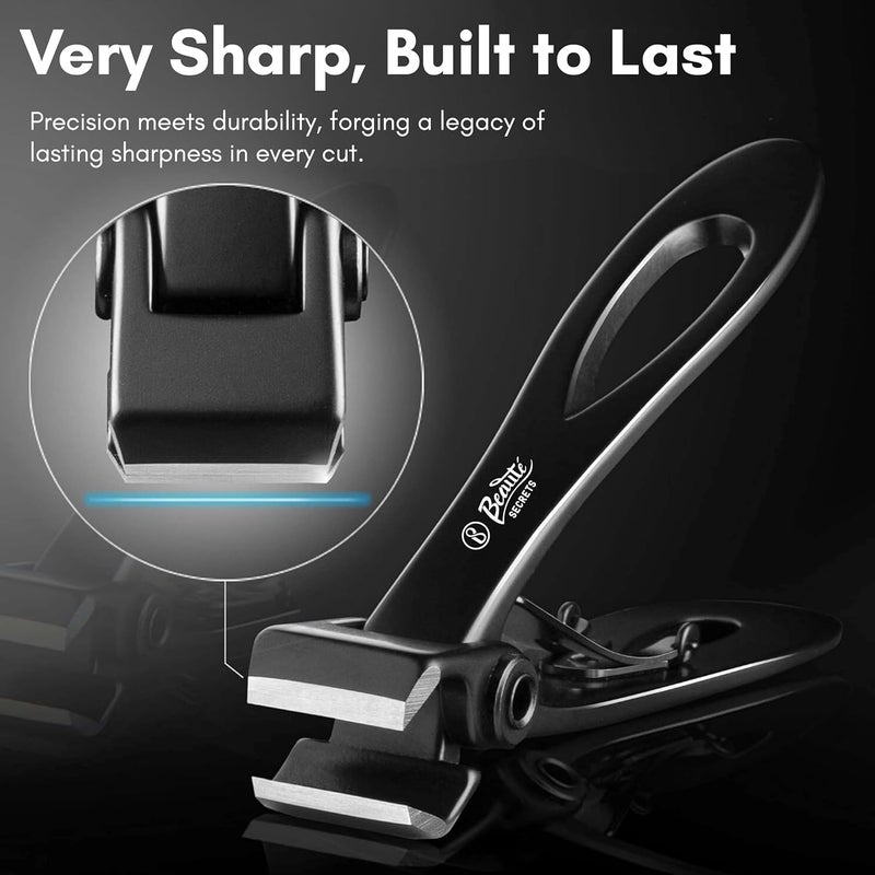 Beauté Secrets Beaut Secrets Nail Cutter for Men Toe Nail Cutter for Thick Nails Cutting Clipper Trimmer for Women WideOpening Sharp Jaws Stainless Steel Large Nail Clippers Set with Nail File - Image 3