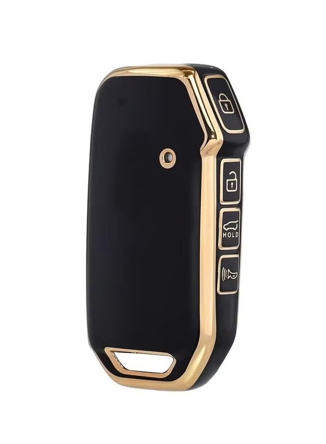Kia Key Fob Cover, Key Case Shell Compatible with Kia Cerato Ceed Forte NIRO Sorento Seltos Sportage Soul Telluride Remote Smart Key Protector (Black) - Image 1