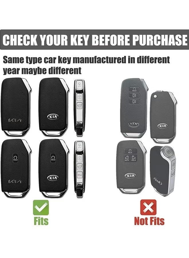 Kia Key Fob Cover, Key Case Shell Compatible with Kia Cerato Ceed Forte NIRO Sorento Seltos Sportage Soul Telluride Remote Smart Key Protector (Black) - Image 2