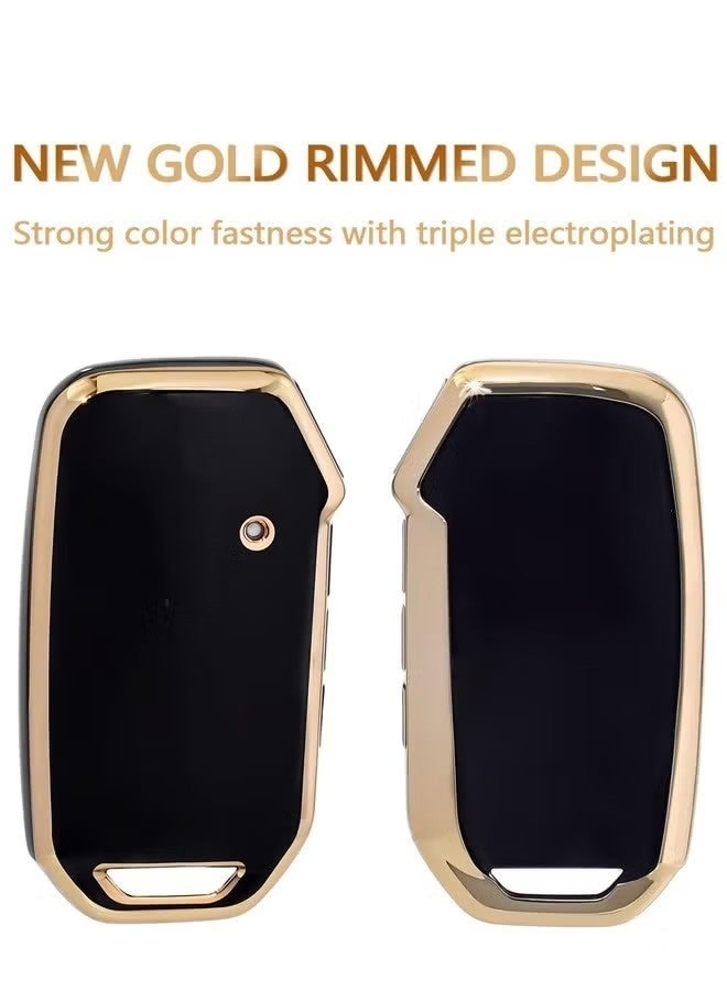 Kia Key Fob Cover, Key Case Shell Compatible with Kia Cerato Ceed Forte NIRO Sorento Seltos Sportage Soul Telluride Remote Smart Key Protector (Black) - Image 3