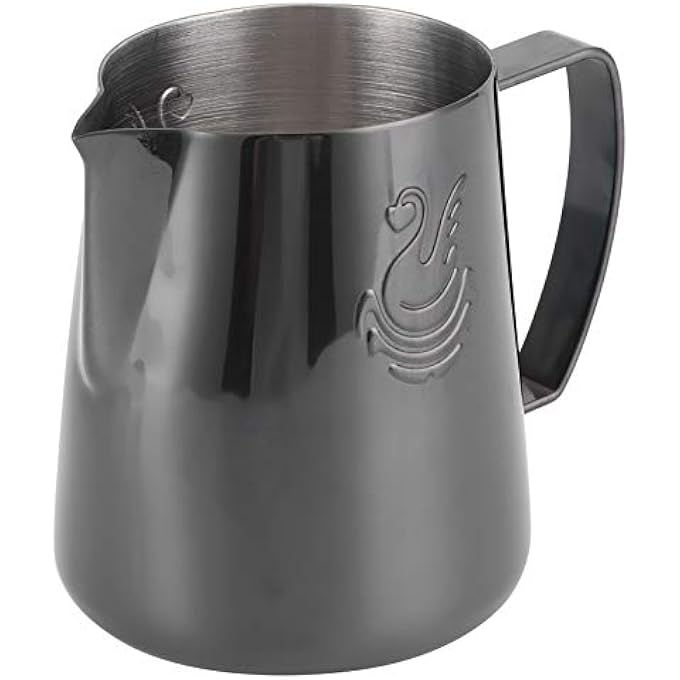 Weiyirot 400Ml Black Stainless Steel Milk Frothing Pitcher For Espresso Latte Cappuccino - Image 3