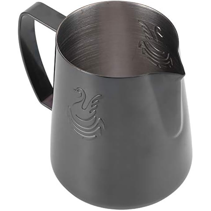 Weiyirot 400Ml Black Stainless Steel Milk Frothing Pitcher For Espresso Latte Cappuccino - Image 5