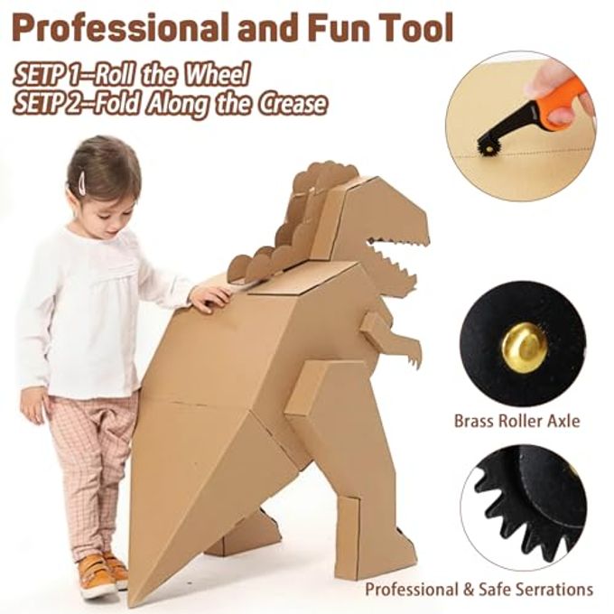 ZLemma Kids Cardboard Construction Tool Kit  Cardboard Saw & Scoring Wheel Set, 2-Piece Corrugated Craft Tools for Boys & Girls - Image 3
