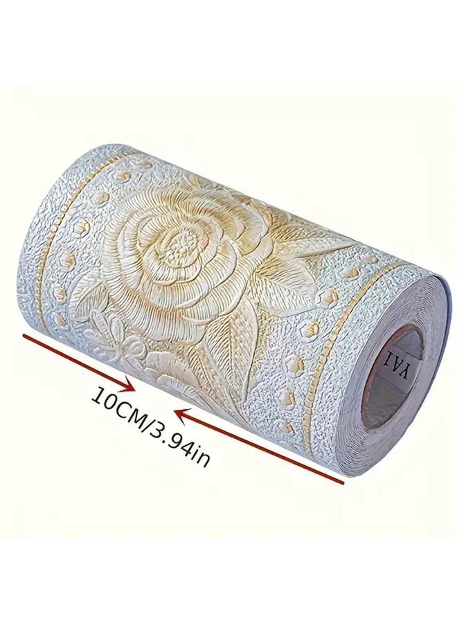 Simplemuji 3D Green Peony Self Adhesive Wall Border 10x500cm Waterproof Peel and Stick Easy to Apply - Image 4