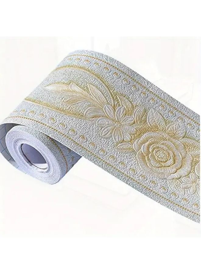 Simplemuji 3D Green Peony Self Adhesive Wall Border 10x500cm Waterproof Peel and Stick Easy to Apply - Image 3