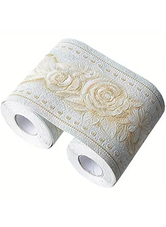 Simplemuji 3D Green Peony Self Adhesive Wall Border 10x500cm Waterproof Peel and Stick Easy to Apply - Image 5