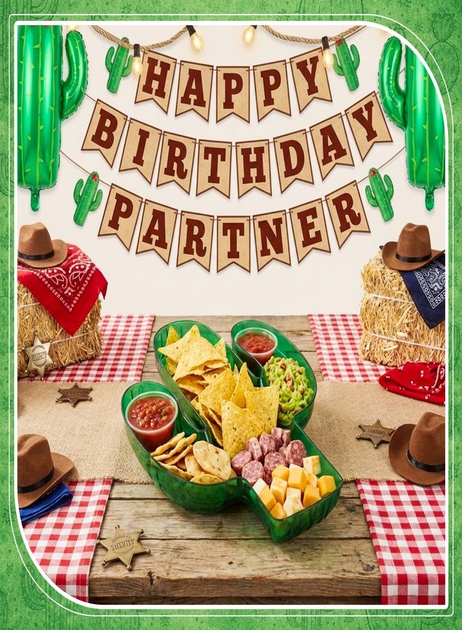 Wiwiqing 2 Pcs Cactus Serving Trays Plastic Food Platter for Mexican Party Decorations - Cactus Shaped Fruit Dish for Cinco De Mayo Taco Tuesday Fiesta Supplies Tropical Beach Tableware Decor - Image 4