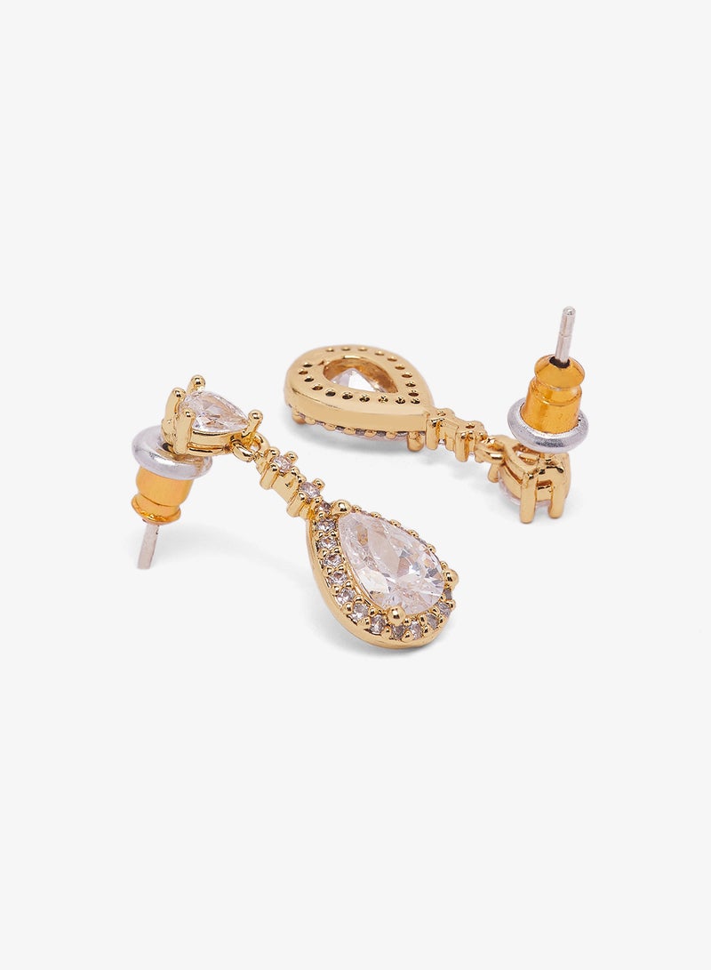 Ella Limited Edition Drop Down Diamonte Embellished Earrings - Image 2