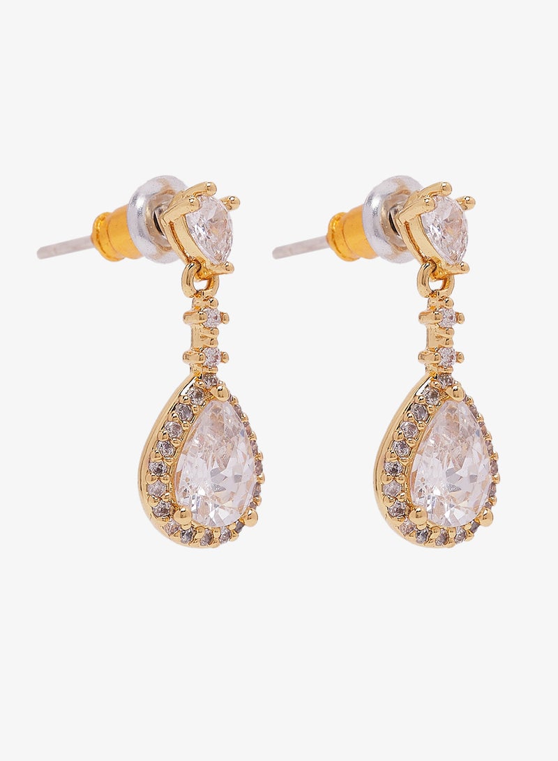 Ella Limited Edition Drop Down Diamonte Embellished Earrings - Image 1