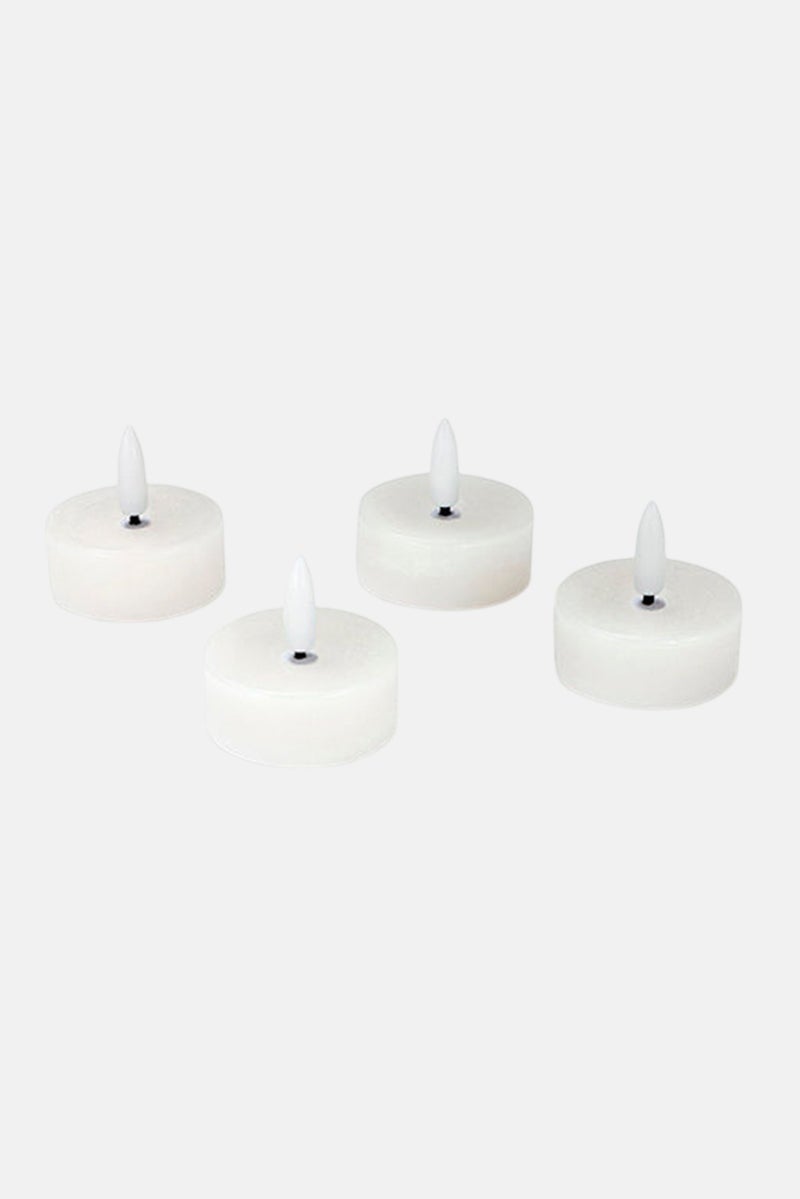Tchibo 4 Pieces Of  Real Wax Led Tea Lights, White  - Image 2