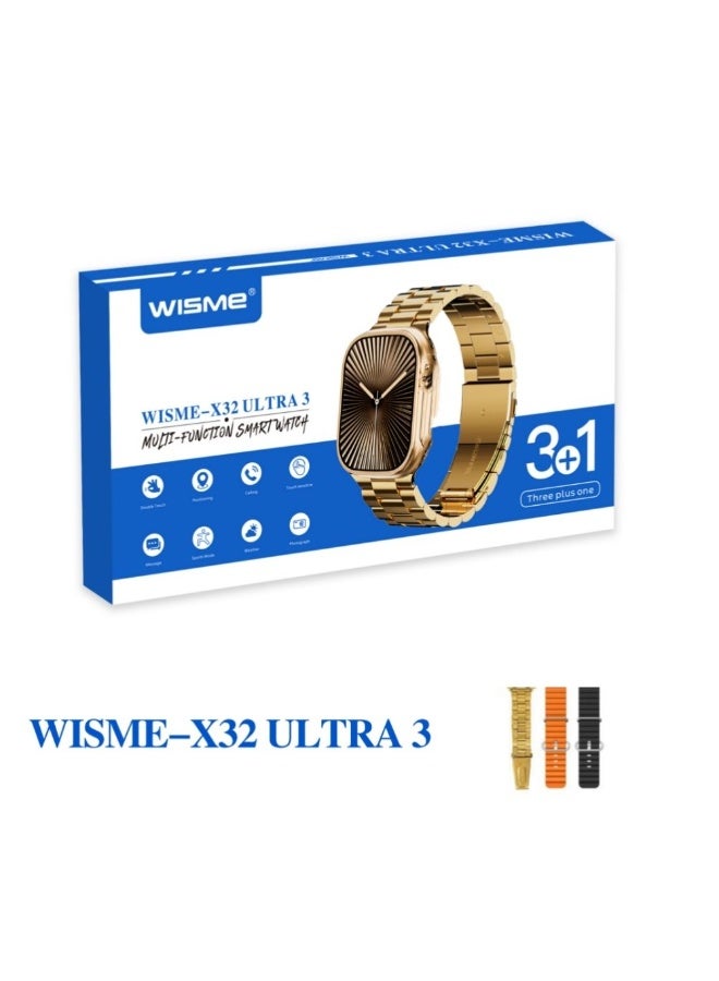 ويزمي ساعة WISME-X32 Ultra 3 الذكية المميزة - تصميم أنيق بقرص مربع، إشعارات، مراقبة اللياقة البدنية، وميزات ذكية - Image 1