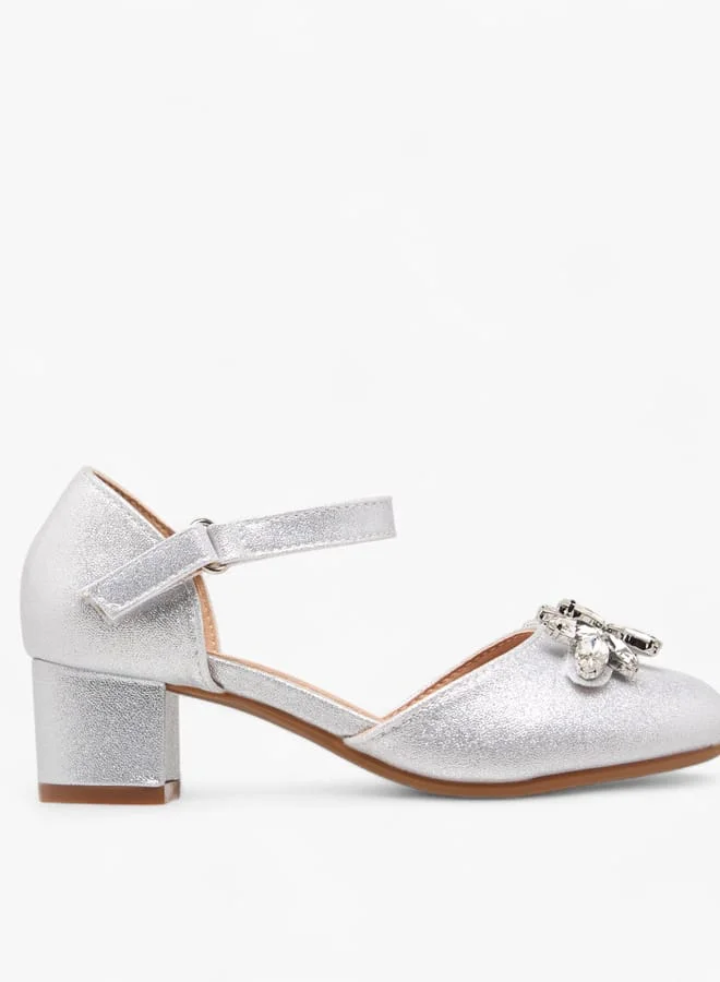 Flora Bella By Shoexpress Girls Embellished Ballerinas With Hook And Loop Closure