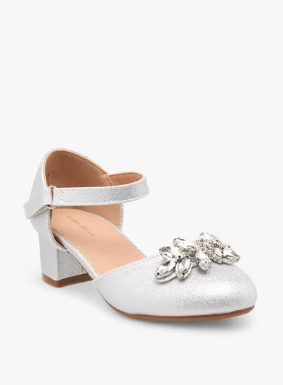 Flora Bella By Shoexpress Girls Embellished Ballerinas With Hook And Loop Closure