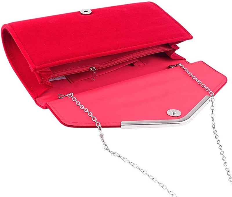 BBjinronjy Large Women Clutch Purse Evening Bag Prom Handbag With Detachable Chain for Wedding Velvet Elegant - Image 4