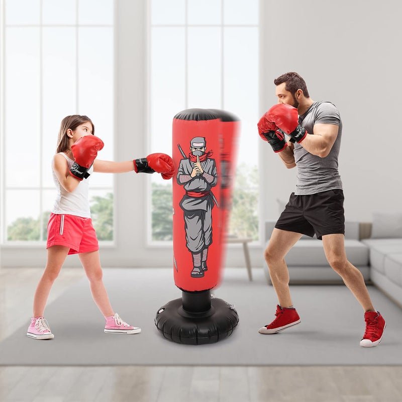 EagleStone 47" Kids Punching Bag with Boxing Gloves, Inflatable Boxing Bag for Boys and Girls - Image 3