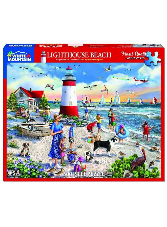 WHITE MOUNTAIN Puzzles Lighthouse Beach 500 Piece Jigsaw Puzzle - Image 3
