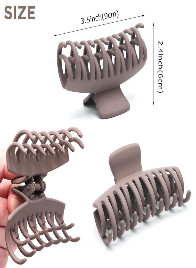 WHISKET - Large Hair Claw Clips for Women Thin Thick Curly Hair, Big Matte Banana Clips,Strong Hold jaw clips,Multi Colors (Pack Of 4) (Wavy Claw Clips) - Image 4