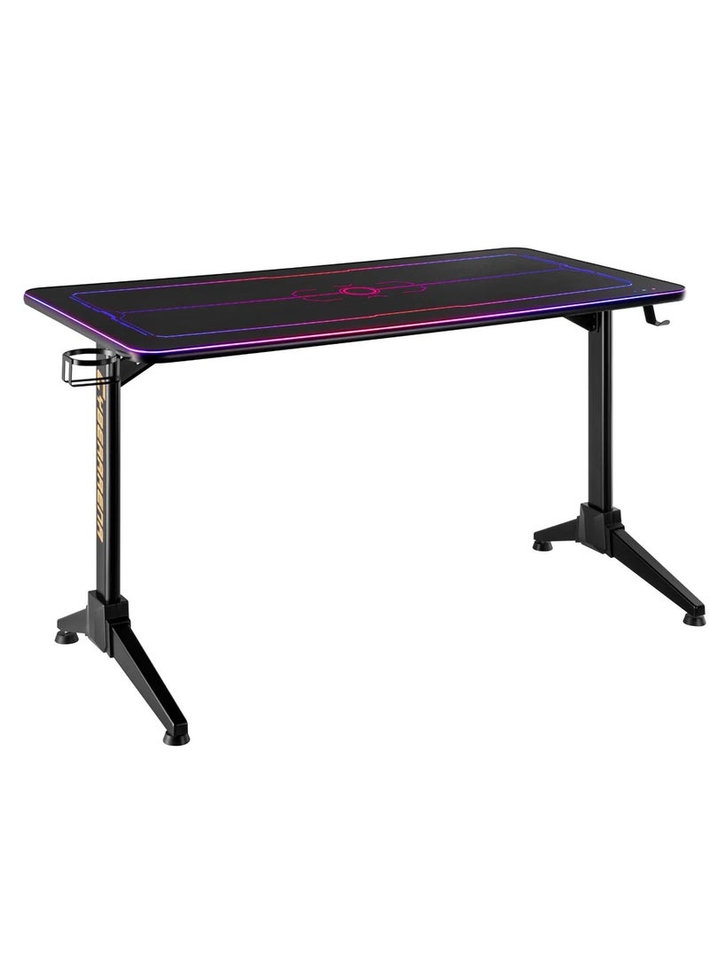 Skilltech - SH BLD02 126 Cyberwarrior Gaming Desk with Full RGB Lighting, Touch Control Panel, Adjustable Light Modes, and Durable PVC Veneer – Immersive LED Gamer Workstation - Image 1