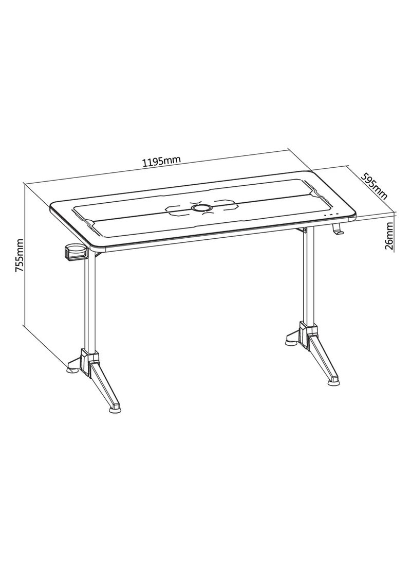 Skilltech - SH BLD02 126 Cyberwarrior Gaming Desk with Full RGB Lighting, Touch Control Panel, Adjustable Light Modes, and Durable PVC Veneer – Immersive LED Gamer Workstation - Image 1