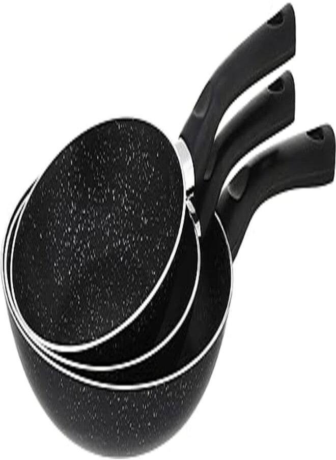 LAZORD Lazord granite pan sets frying pan 18 & frying pan 20 and frying pan 24, black 