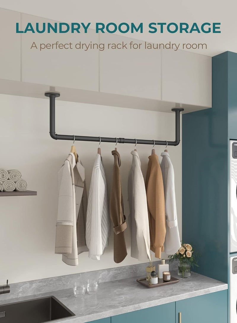 MarlaMall Wall Mounted Industrial Tube Hangers 38.4 Inch Heavy Duty Hangers For Laundry Room and Closet Storage Cabinets - Image 5