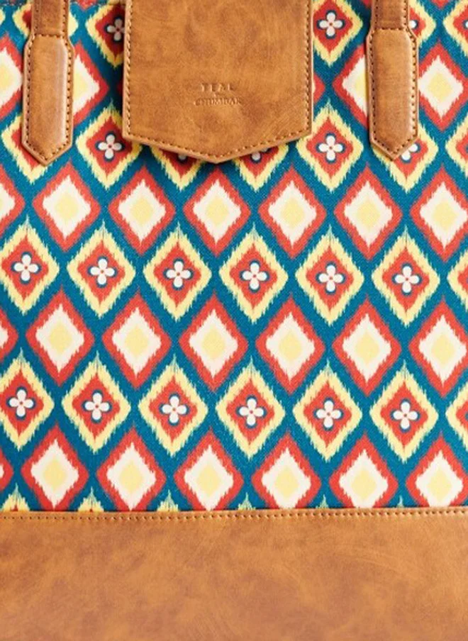 Chumbak  Teal by Chumbak Ikkat Glow Work Tote  | Best Price UAE
