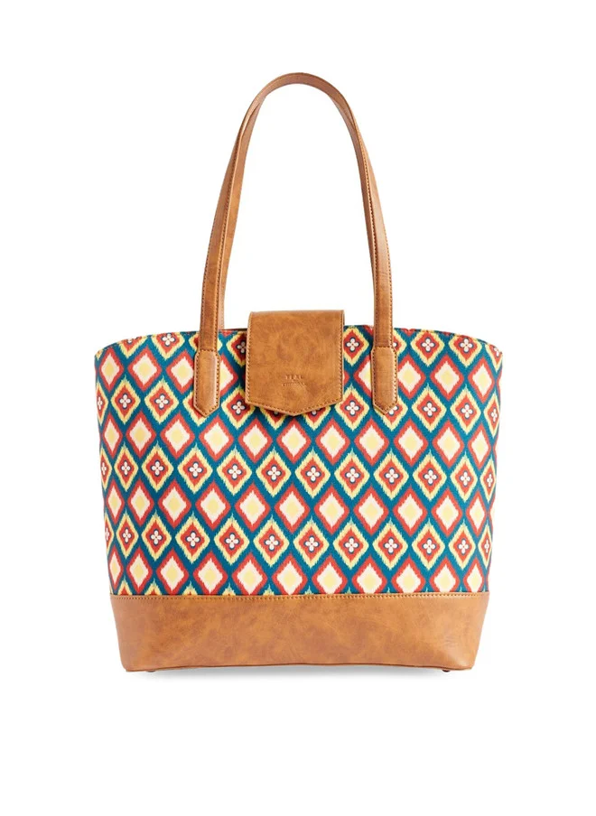 Chumbak  Teal by Chumbak Ikkat Glow Work Tote  | Best Price UAE