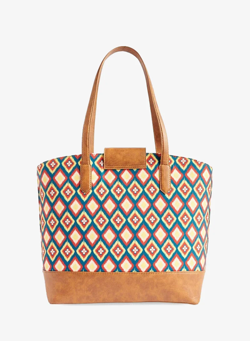 تشومباك Teal By Chumbak Ikkat Glow Work Tote