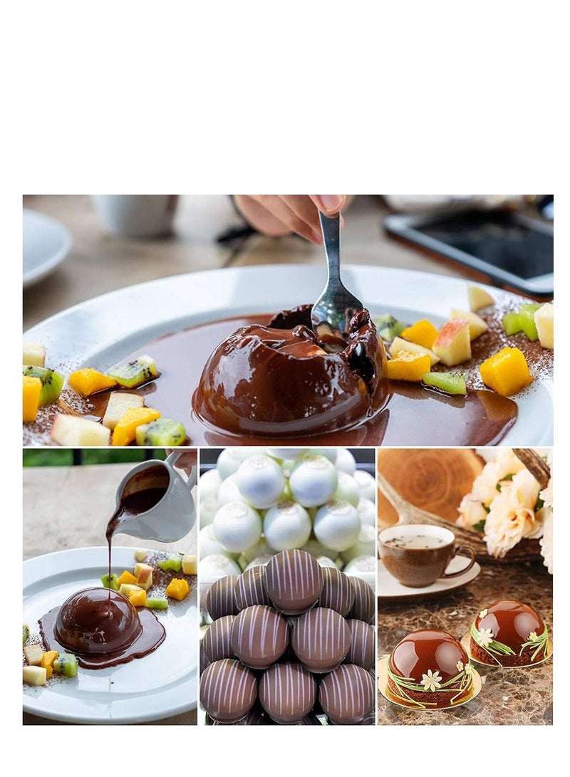 Extra Large 5 Cavity Semi Sphere Silicone Molds, 3 Packs Cocoa Bomb Ball Baking Molds for Making Hot Chocolate Bomb, Cake, Candy, Jelly, Pudding, Dome Mouse - Image 4