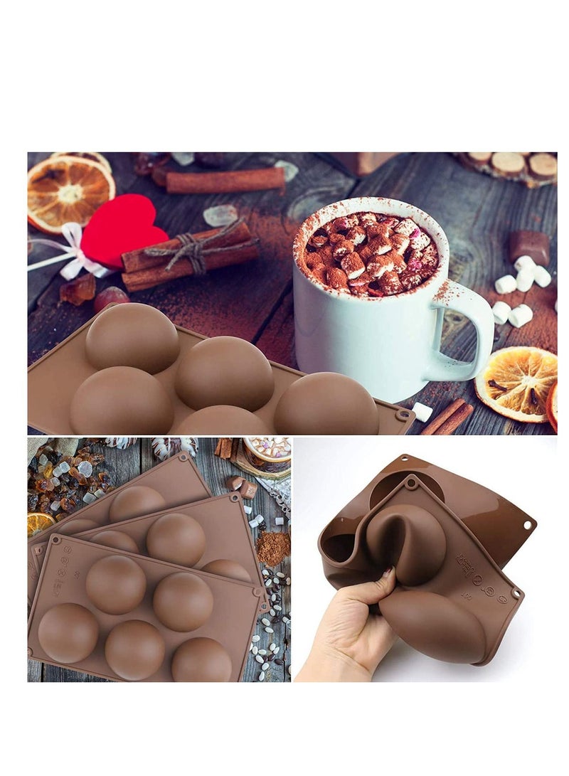 Extra Large 5 Cavity Semi Sphere Silicone Molds, 3 Packs Cocoa Bomb Ball Baking Molds for Making Hot Chocolate Bomb, Cake, Candy, Jelly, Pudding, Dome Mouse - Image 3