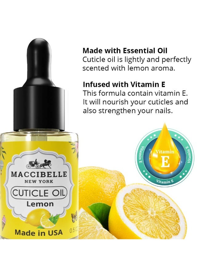 maccibelle Maccibelle Cuticle Oil 0.5 oz - Soothe Nail Dry Cracked Cuticles (Lemon, 0.5 Fl Oz) - Image 1