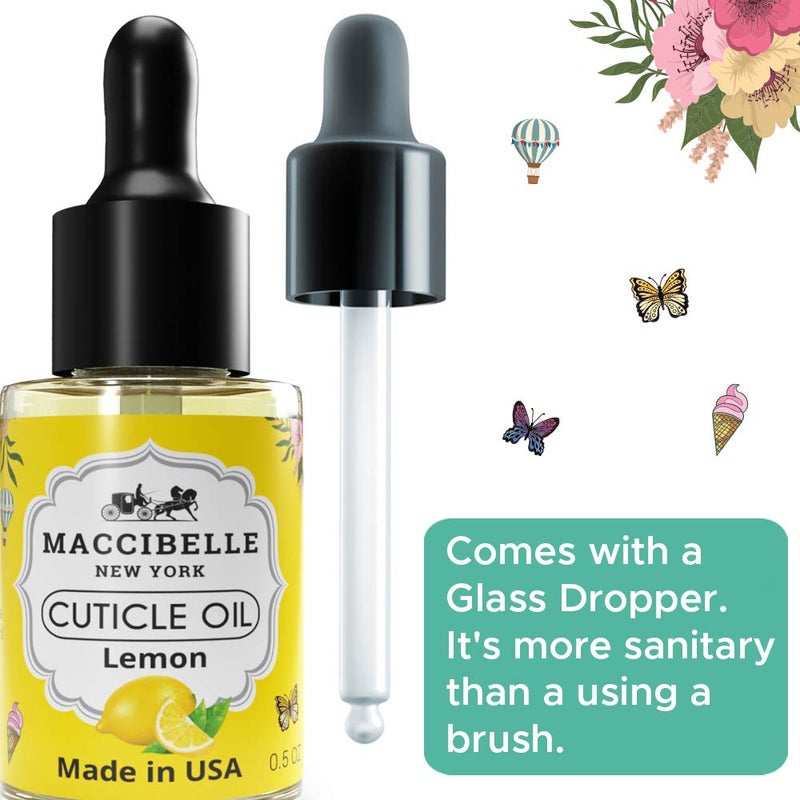 Maccibelle Cuticle Oil 0.5 oz - Soothe Nail Dry Cracked Cuticles (Lemon, 0.5 Fl Oz) - Image 3