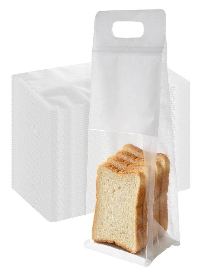 STARVAST 150 Pcs Bread Bags with Window, Small Paper Bread Bags 5.1 x 3.9x 11 In, Kraft Handle Zipper Bakery Packaging for Homemade Loaves, Sourdough and Pastry Gifts - Image 1