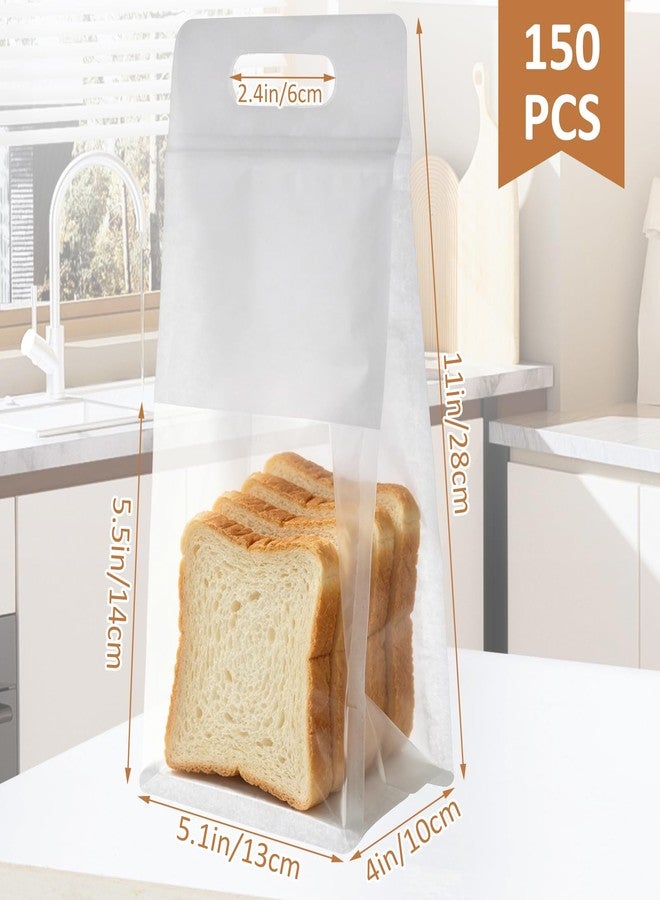 STARVAST 150 Pcs Bread Bags with Window, Small Paper Bread Bags 5.1 x 3.9x 11 In, Kraft Handle Zipper Bakery Packaging for Homemade Loaves, Sourdough and Pastry Gifts - Image 2
