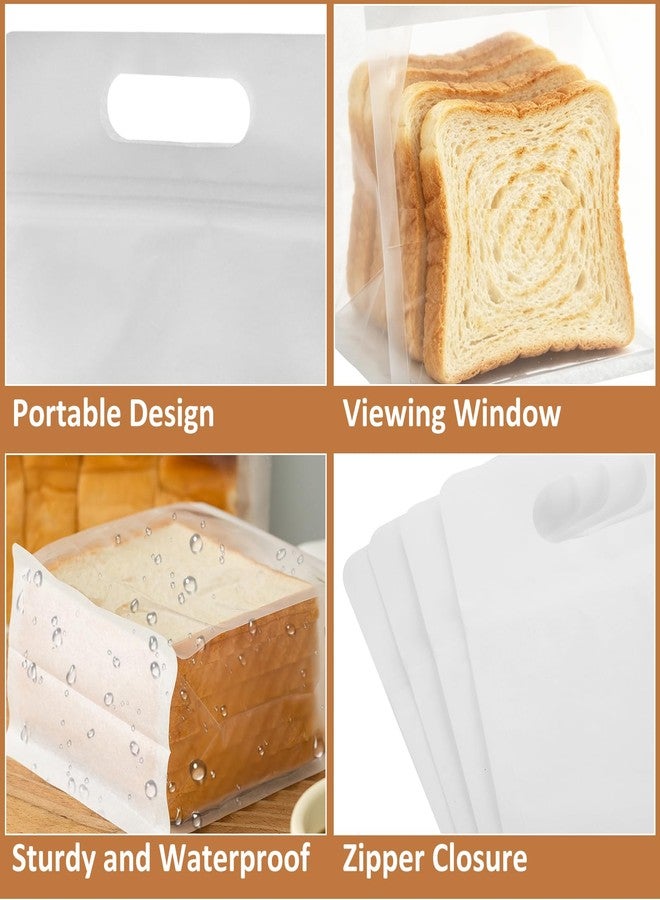 STARVAST 150 Pcs Bread Bags with Window, Small Paper Bread Bags 5.1 x 3.9x 11 In, Kraft Handle Zipper Bakery Packaging for Homemade Loaves, Sourdough and Pastry Gifts - Image 3