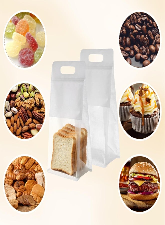 STARVAST 150 Pcs Bread Bags with Window, Small Paper Bread Bags 5.1 x 3.9x 11 In, Kraft Handle Zipper Bakery Packaging for Homemade Loaves, Sourdough and Pastry Gifts - Image 4