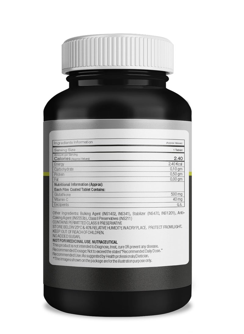 Olira Organics Glutathione 500mg With Vitamin C 60 Tablets   | Skin Whitening and |Support Detoxification | Antiaging  - Image 2
